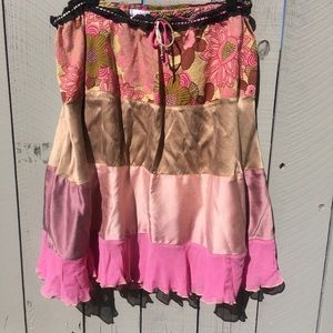 Cesar Arellanes multi fabric flowy skirt Medium